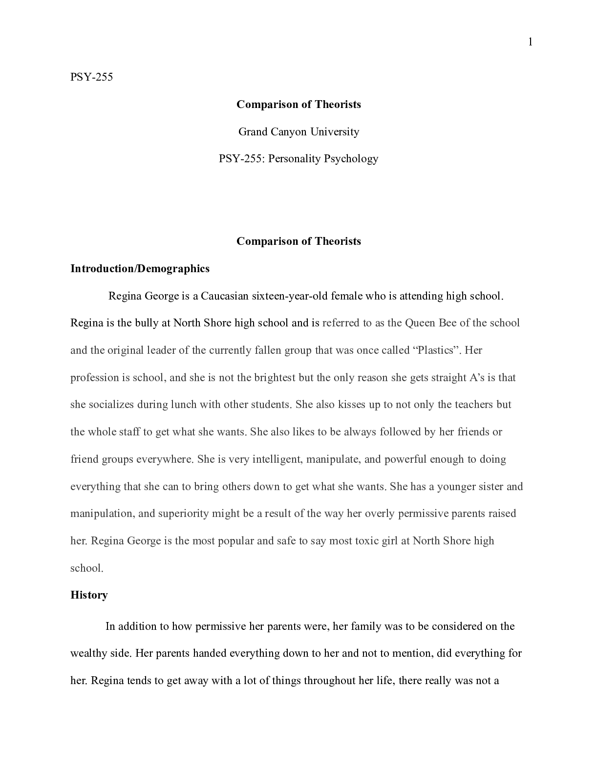Preview of Comparison_of_TheoristsPSY_255.docx  PSY-255  Comparison of Theorists  Grand Canyon Univer